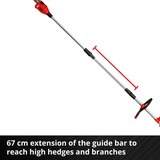 EINHELL Akku-Multifunktions-Werkzeug GE-LM 36/4in1 Li-Solo, 36Volt (2x18V), Rasentrimmer rot/schwarz, ohne Akku und Ladegerät, 4in1: Motorsense, Heckenschere, Hochentaster