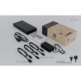 i-tec USB-C KVM Docking Station, Dockingstation schwarz, für Drei Ausgangsgeräte, Zwei Displays, Power Delivery