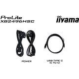 iiyama ProLite XB2496HSC-B1, LED-Monitor 60.5 cm (24 Zoll), schwarz (matt), FullHD, IPS, HDMI, DP, USB-C, USB-Hub, 144Hz Panel