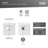 Digitus Frontplatte und Einbaurahmen für Multimedia / Keystone Module weiß