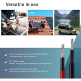 Digitus Solarkabel Verlängerung Ø 6mm² PV 1.500Volt 2x 3 Meter - 1x rot, 1x schwarz, MC4-Stecker / -Buchse