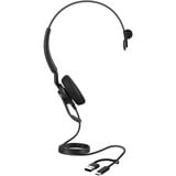 Jabra Engage 40, Headset schwarz, Microsoft Teams Version, Inline Link, USB-C und USB-A, Mono