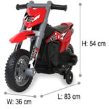 Jamara Ride-on Motorrad Power Bike, Kinderfahrzeug rot, 6V