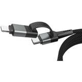 Ansmann Magnetisches 4in1 Ladekabel schwarz, USB-A / USB-C / Lightning