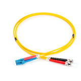 Digitus LWL Patchkabel, Duplex, LC > ST Stecker, Singlemode OS2 gelb, 1 Meter