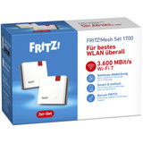 FRITZ!  Set 1700 2er-Pack, Repeater weiß/grau, Wi-Fi 7 mit bis zu 3,6 GBit/s
