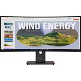 Lenovo ThinkVision T34WD-40, LED-Monitor 86.4 cm (34 Zoll), schwarz, WQHD, VA, Curved, USB-C, HDMI, DP, USB-Hub, 120Hz Panel