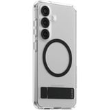 PanzerGlass Kickstand Case, Handyhülle transparent/schwarz, Samsung Galaxy S25, QI-kompatibel