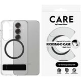PanzerGlass Kickstand Case, Handyhülle transparent/schwarz, Samsung Galaxy S25, QI-kompatibel