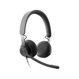 Logitech Zone Wired MS Teams, Headset grau/schwarz, Microsoft Teams zertifiziert, USB-A/C