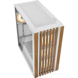 Sharkoon Rebel C70G RGB , Tower-Gehäuse weiß/holz, Tempered Glass