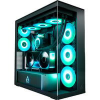 ARCTIC Xtender VG , Tower-Gehäuse schwarz, Tempered Glass x 2, Klar-Glas