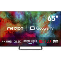 Medion LIFE MD 865701 Google TV, QLED-Fernseher 163.9 cm (65 Zoll), schwarz, UltraHD/4K, Triple Tuner, Chromecast built-in