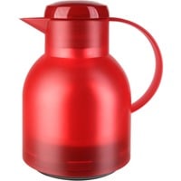 Emsa SAMBA Isolierkanne, 1 Liter rot/transparent, QUICK PRESS Verschluss