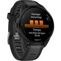 Garmin Forerunner 165, Smartwatch schwarz/dunkelgrau, 43 mm, Silikon-Armband