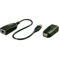 Lindy USB 2.0 Cat.5/6 Extender, USB-Extender schwarz, 50m