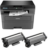 Brother DCP-L2627DWXL, Multifunktionsdrucker dunkelgrau, USB, WLAN, Scan, Kopie, 2x Toner, Duplex (Druck)