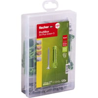 fischer Profi-Box Spreizdübel SX Plus Green   hellgrün, 120-teilig, mit Schrauben