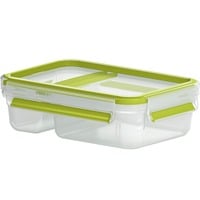 Emsa CLIP & GO Joghurtbox 0,6 Liter, Lunch-Box hellgrün/transparent, mit "Knick-Ecke" und Deckel
