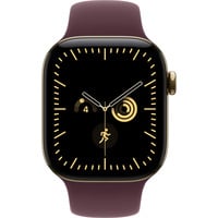 Apple Watch Series 12, Smartwatch Titan Gold, 42 mm, Sportarmband Burgunder S/M, Cellular