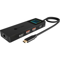 ICY BOX IB-DK4038-LCD, Dockingstation anthrazit, mit LCD-Display