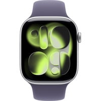 Apple Watch Series 11, Smartwatch silber, Aluminium, 46 mm, Sportarmband nebelviolett S/M