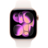 Apple Watch Series 11, Smartwatch roségold, Aluminium, 46 mm, Sportarmband blassrosa M/L, Cellular