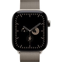 Apple Watch Series 12, Smartwatch Titan Natur, 42 mm, Milanaise Armband Natur, Cellular
