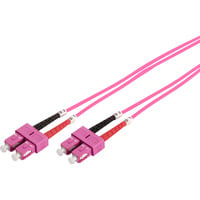 Digitus LWL Patchkabel, Duplex, SC > SC Stecker, Multimode OM4 violett, 2 Meter