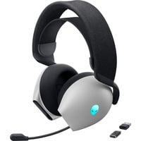Dell Alienware Tri-Mode Wireless AW725H  Lunar Light, Gaming-Headset weiß, Hi-Res Audio, Bluetooth, 2,4 GHz, Kabel