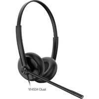 Yealink YHS34 Lite Dual, Headset schwarz, Schaumstoffohrpolster