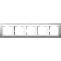 Gira Abdeckrahmen 5fach, Abdeckung aluminium, Retail