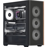 TestA D501A-G-BK-v2, Tower-Gehäuse schwarz/holz