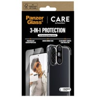 PanzerGlass Flagship 3-in-1 Set transparent/weiß, Samsung Galaxy A36 5G, QI-kompatibel, EasyAligner