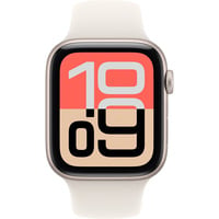 Apple Watch SE 3, Smartwatch silber, Aluminium, 44 mm, Sportarmband polarstern S/M