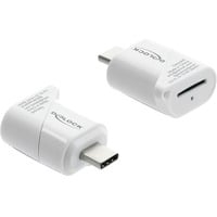 DeLOCK USB-C Mini Card Reader für MicroSD, Kartenleser weiß