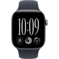 Apple Watch Series 12, Smartwatch grau, Aluminium, 42 mm, Sportarmband Navyblau M/L, Cellular