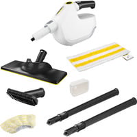 Kärcher SC 1 Multi & Up, Dampfreiniger weiß, 1.300 Watt, mit Bodenreinigungsset EasyFix Large