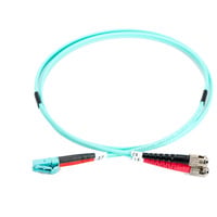 Digitus LWL Patchkabel, Duplex, LC > ST Stecker, Multimode OM3 türkis, 10 Meter
