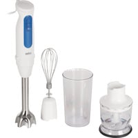Braun Stabmixer MultiQuick 3 MQ30202M weiß/blau, 900 Watt, mit Zerkleinerer und Schneebesen