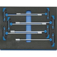 GEDORE Steckschlüssel-Satz in Check-Tool-Modul, 7-teilig blau/schwarz, (2005 CT2-2133 T), T-Griff